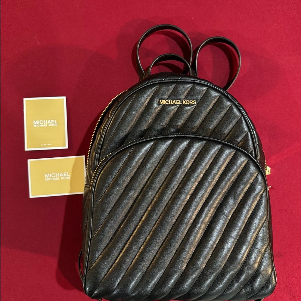 Michael Kors Quilted Black Backpack